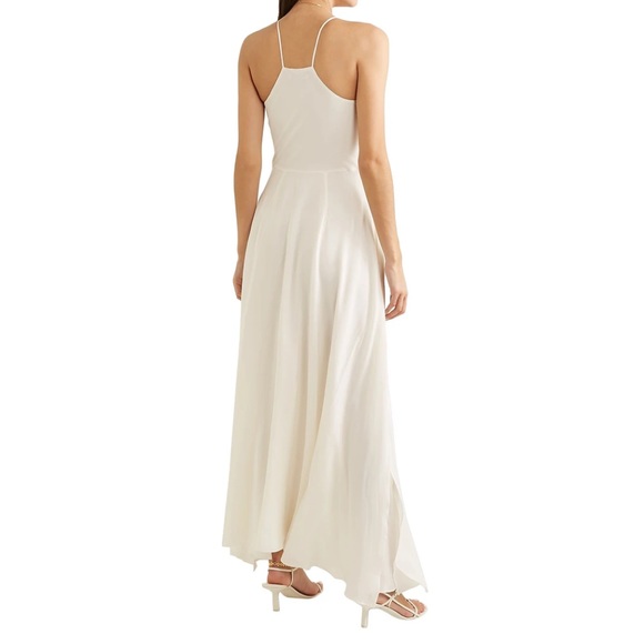 Deitas Designer 100% Silk Maxi Dress | color Ivory - Picture 7 of 9